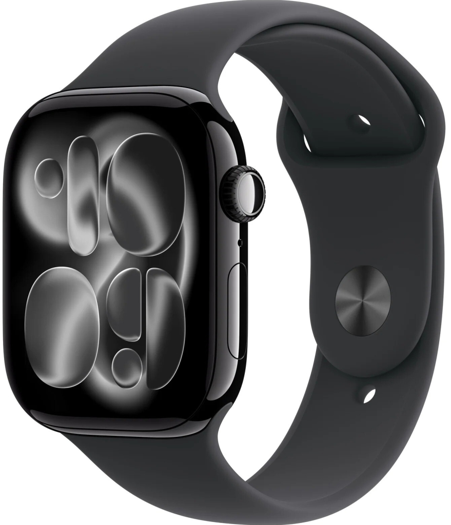 Apple Watch Series 11 GPS + Cellular 46mm Jet Black Aluminium Case with Black Sport Band S/M MFC24WF/A