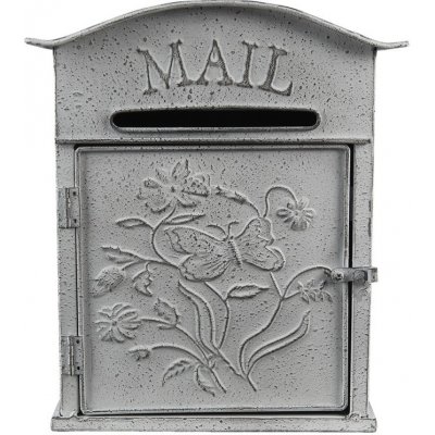 Světle šedá retro poštovní schránka Mail - 26*10*31 cm - Clayre & Eef – Sleviste.cz