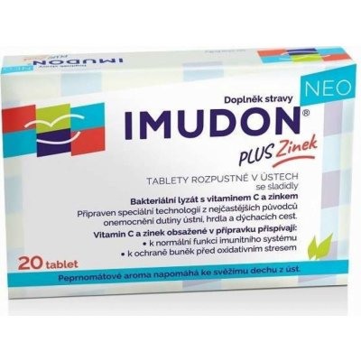 Imudon NEO +Zinek 20 tablet rozp.v ústech se sladidly