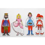 Marionetino Kašpárek, Princezna, Princ, Král loutky pro děti 4 ks Průhledný sáček: Baleno ve fólii – Zboží Dáma