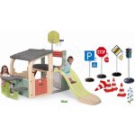Smoby Set hrací centrum a dopravní hřiště Multisport Fun Center Life se skluzavkou 150 cm a elektronický semafor se značkami a kužely – Zboží Mobilmania