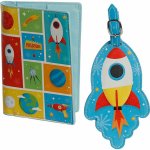 SET jmenovka a obal na pas Vesmír - Praktický cestovní doplněk s kosmickým designem – Zboží Dáma