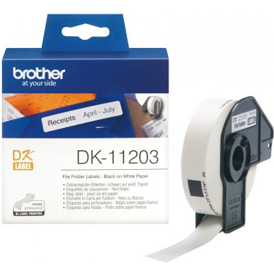 Brother 17mm x 87mm, bílá, 300 etiket, DK11203 – Zboží Mobilmania