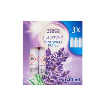 Tesco Lavender mini osvěžovač vzduchu aerosol náhradní náplň 3 x 10ml