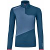 Dámský svetr a pulovr Ortovox Fleece Light Zip Neck W petrol blue