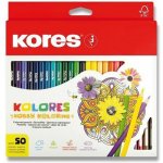 Kores Trojhranné pastelky KOLORES Mandalas pro antistresové omalovánky 3 mm 50 barev – Hledejceny.cz