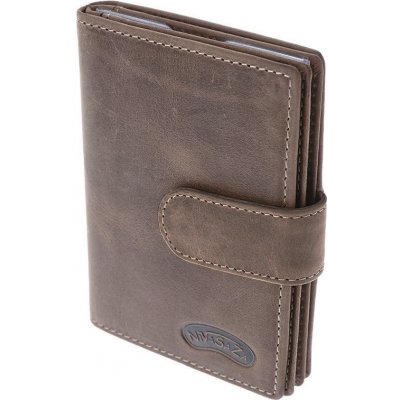 Nivasaža Hnědé kožené pouzdro na doklady Nivasaža prostorné se zapínáním N124 – Zboží Živě