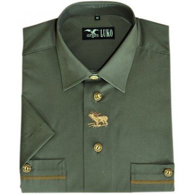 Košile Luko 094124 myslivecká s krátkým rukávem výšivka jelen – Zboží Dáma Košile Luko 094124 myslivecká s krátkým rukávem výšivka jelen – Zboží Dáma