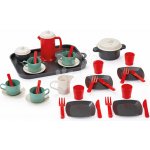 Écoiffier Jídelní souprava s kávovarem 100% Chef 35 dílů na podnosu s talíři příbory a hrncem od 18 měsíců – Zboží Mobilmania