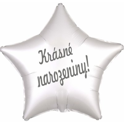 Balonky.cz Balónek fóliový bílá hvězda saten Krásné narozeniny! – Zboží Mobilmania
