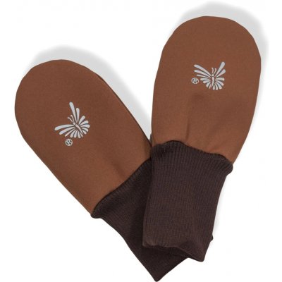 Esito Zimní bezpalcové rukavice softshell s beránkem Brown hnědá – Zboží Dáma