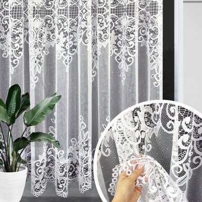 Ervi žakárová záclona bílá 4304, metráž – Hledejceny.cz