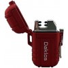 Zapalovače Daklos Plazmový nabíjecí voděodolný větruodolný v dárkové krabičce červený / záchranářský