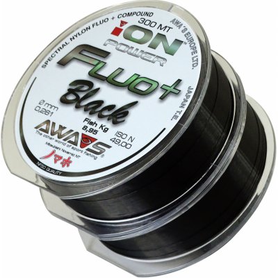 Awa shima Ion Power Fluo+ Black 2x300 m 0,261 mm 8,95 kg – Zboží Mobilmania