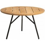 Stern Odkládací stolek Frida, kulatý 55x36 cm, rám lakovaný hliník černý (black matt), deska teak – Hledejceny.cz