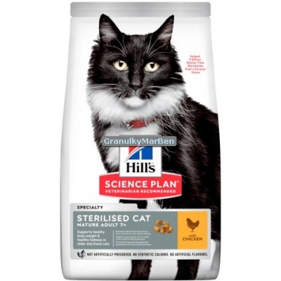 Hill's Feline Mature Adult 7+ Sterilised Chicken 10 kg – Zboží Mobilmania