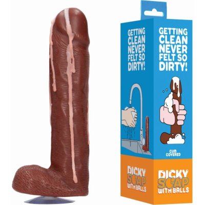 Shots Dicky Soap With Balls Cum Covered Brown mýdlo ve tvaru penisu s přísavkou – Sleviste.cz