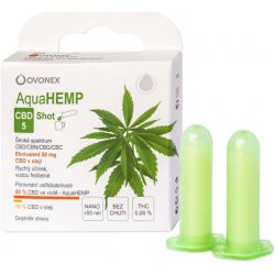 AquaHEMP CBD 5 Konopný Shot široké spektrum 2 x 2 ml