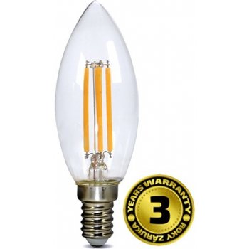 Solight WZ401A-1 LED retro filamentová žárovka, E14, Candle, 4W teplá bílá