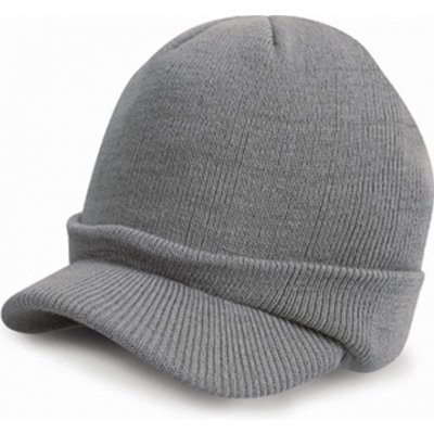 Result Winter Essentials Vojenská pletená čepice s krátkým tvarovaným kšiltem šedá RC60 – Hledejceny.cz