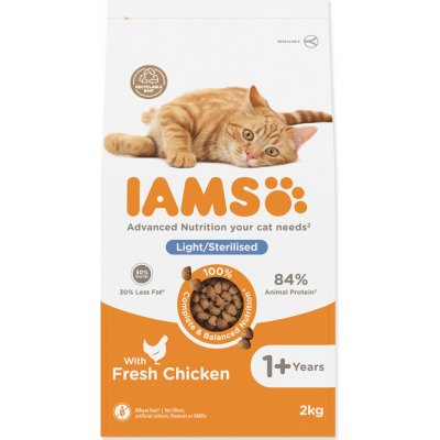 Iams for Vitality Weight Control Cat Food with Fresh Chicken 2 kg – Zboží Mobilmania