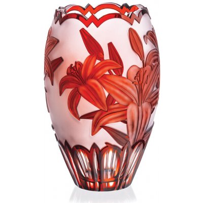 Bohemia Crystal Ručně broušená váza Lilie Rubín 300mm – Hledejceny.cz