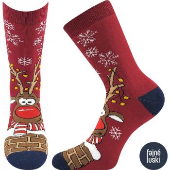 RUDOLF vánoční ponožky Lonka vínová
