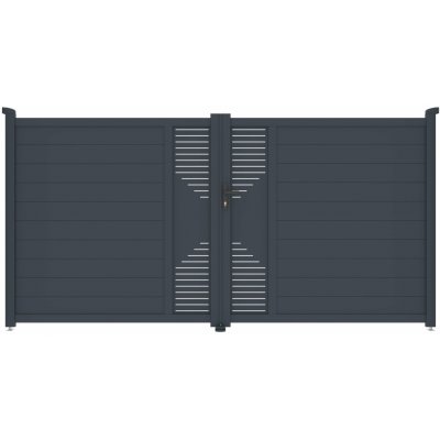 Brána G21 Marion 350x173 cm dvoukřídlá, antracitová (G21-BAMAR-173) – Sleviste.cz