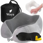 Waya cestovní polštář z paměťové pěny šedý 27x28x13,3 – Zboží Mobilmania