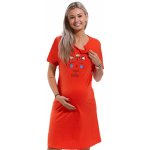 Kojící a těhotenská košilka Queen of cats 1C3143 Tmavě oranžová – Zboží Mobilmania