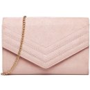 Miss Lulu elegantní večerní kožená kabelka psaníčko LP1963 růžová