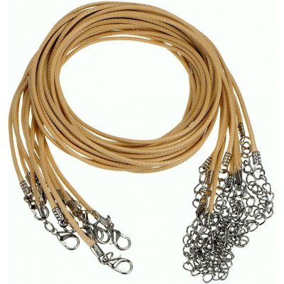 Splétaná šňůrka s karabinkou 45 cm Barva: Béžová – Zboží Dáma