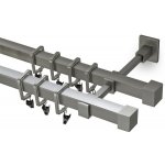 HEBR Garnýž Klasik matná stříbrná dvojitá 400 cm – Hledejceny.cz