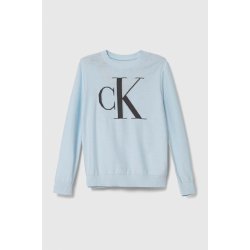 Calvin Klein Jeans dětský bavlněný svetr IB0IB01961.128.176.PPYH modrá