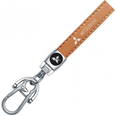 Přívěsek na klíče MITSUBISHI hnědá kůže – Zboží Dáma
