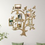 dřevo života Dřevěný fotorámeček na více fotografie Ptačí strom Zvolte barvu dekoru: Dub zlatý, Velikost fotorámečků: 79x93 – Sleviste.cz