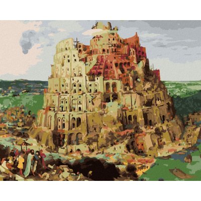 Diamondi Diamantové malování STAVBA BABYLÓNSKÉ VĚŽE PIETER BRUEGEL 40 x 50 cm bez rámu a bez vypnutí plátna – Hledejceny.cz