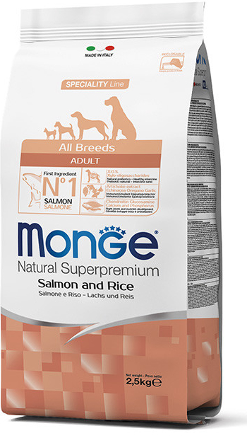 Monge Dog Losos rýže 25/14 2,5 kg