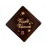 Čokoládová dekorace - VESELÉ VÁNOCE (zlatý nápis) / Čtverečky 12 ks – Zboží Dáma