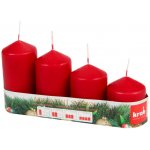Krab Svíčky vánoční adventní stupňovité pr.5cm, lakovaná červená, 4ks – Hledejceny.cz