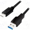 usb kabel Logilink CU0166 USB 3.0, USB A vidlice, USB C vidlice, 0,15m, černý