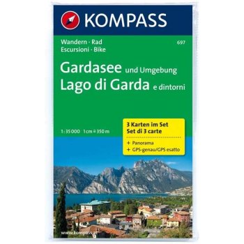 Kompass: WK 697 Gardasee und Umgebung 3-mapy 1:35 000