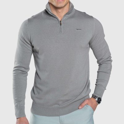 Iron Aesthetics Tomas svetr se zipem šedý – Zboží Dáma