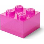 LEGO® úložný box 4 s víkem třpitivá růžová – Zboží Dáma