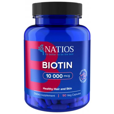Natios Biotin 10 000 mcg Extra Strength 90 veganských kapslí – Hledejceny.cz