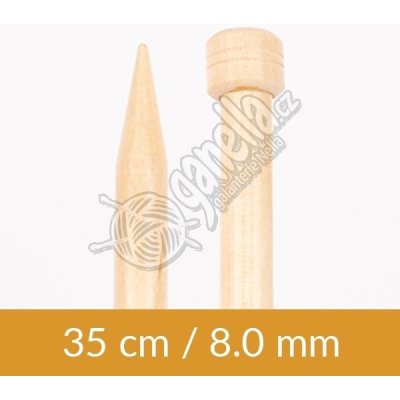 Pletací jehlice DROPS Basic Birch, 35cm 08.00mm – Zboží Dáma