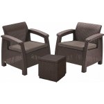 DEOKORK Zahradní ratanová sestava CORFU BALCONY hnědá – Zboží Dáma