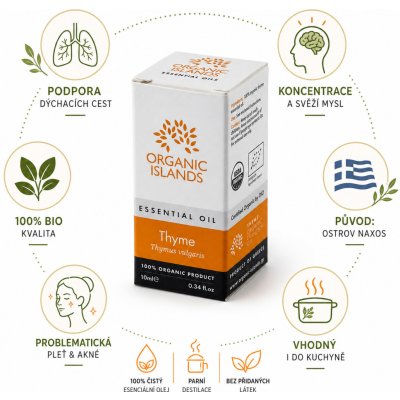 Organic Islands Bio tymiánový esenciální olej z Naxosu 10 ml – Hledejceny.cz