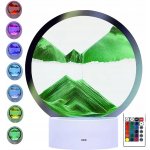 Dynamický 3D pohyblivý pískový Malířství kulatý skleněný Rámeček – Zboží Mobilmania