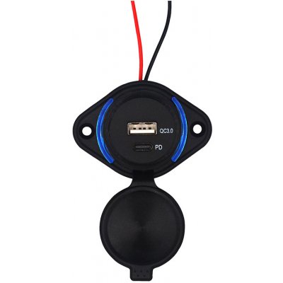 34660 USB QC3.0 + USB-C PD zásuvka 12/24V, montáž na povrch – Hledejceny.cz